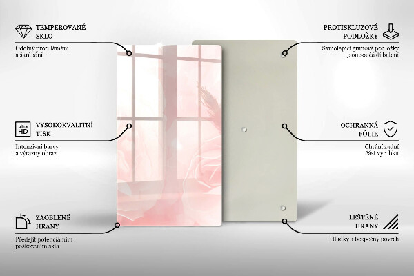 Glass worktop saver Pastel background roses