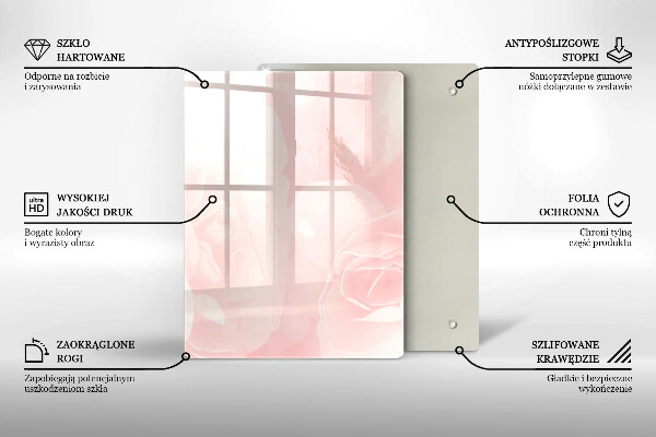 Glass worktop saver Pastel background roses