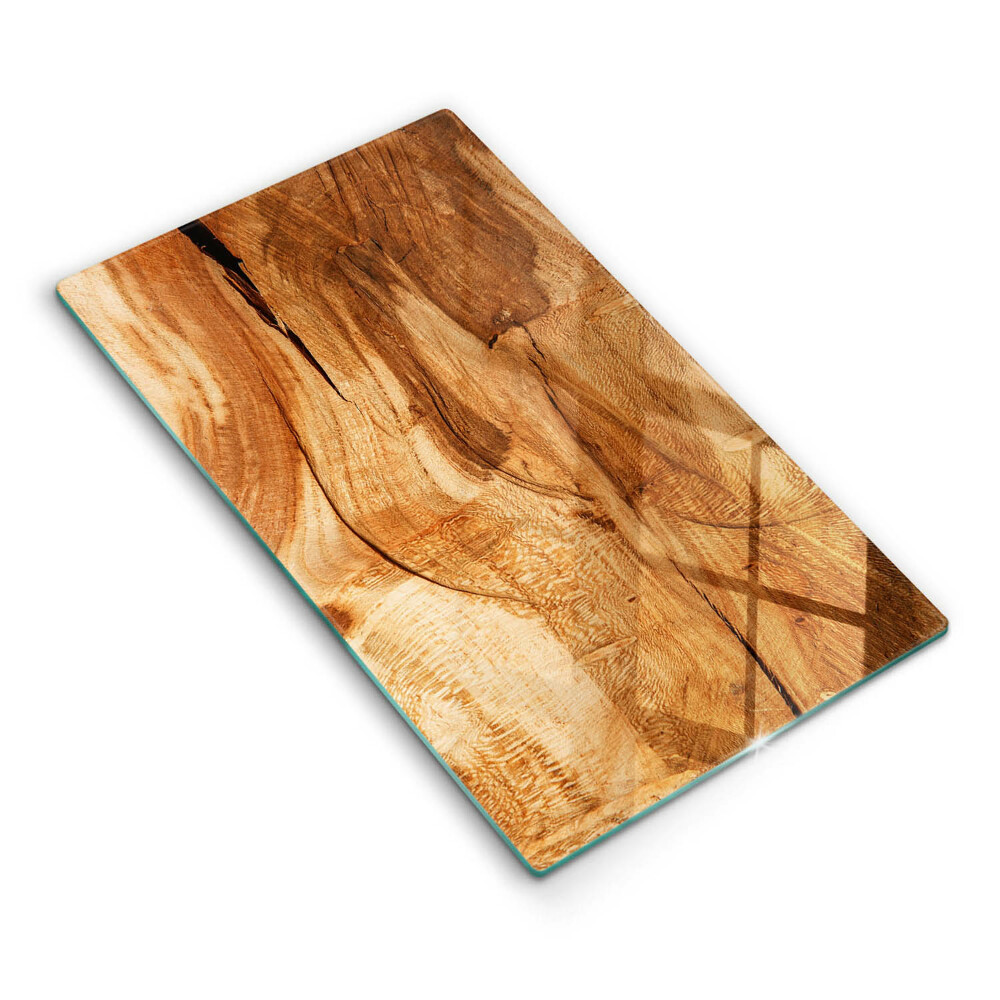 Glass worktop saver Wooden board texture
