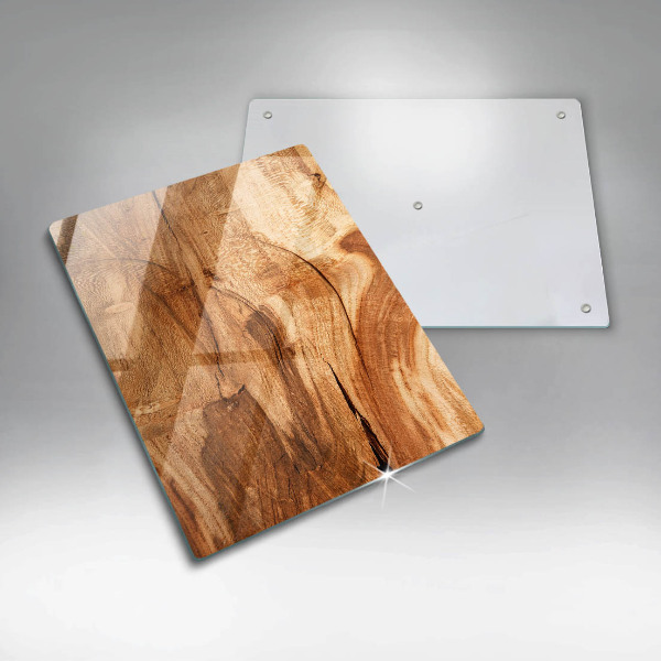 Glass worktop saver Wooden board texture