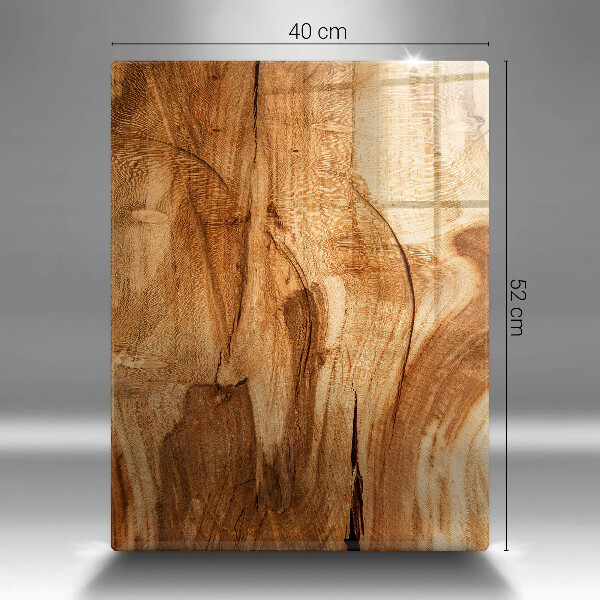 Glass worktop saver Wooden board texture