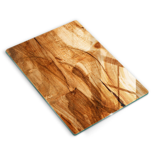 Glass worktop saver Wooden board texture