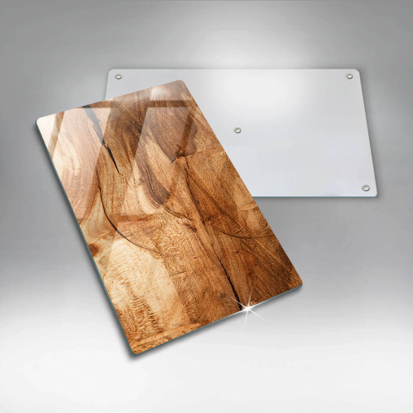 Glass worktop saver Wooden board texture