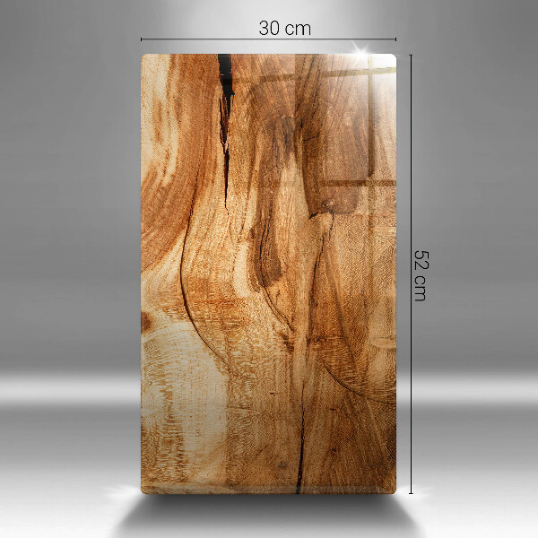 Glass worktop saver Wooden board texture