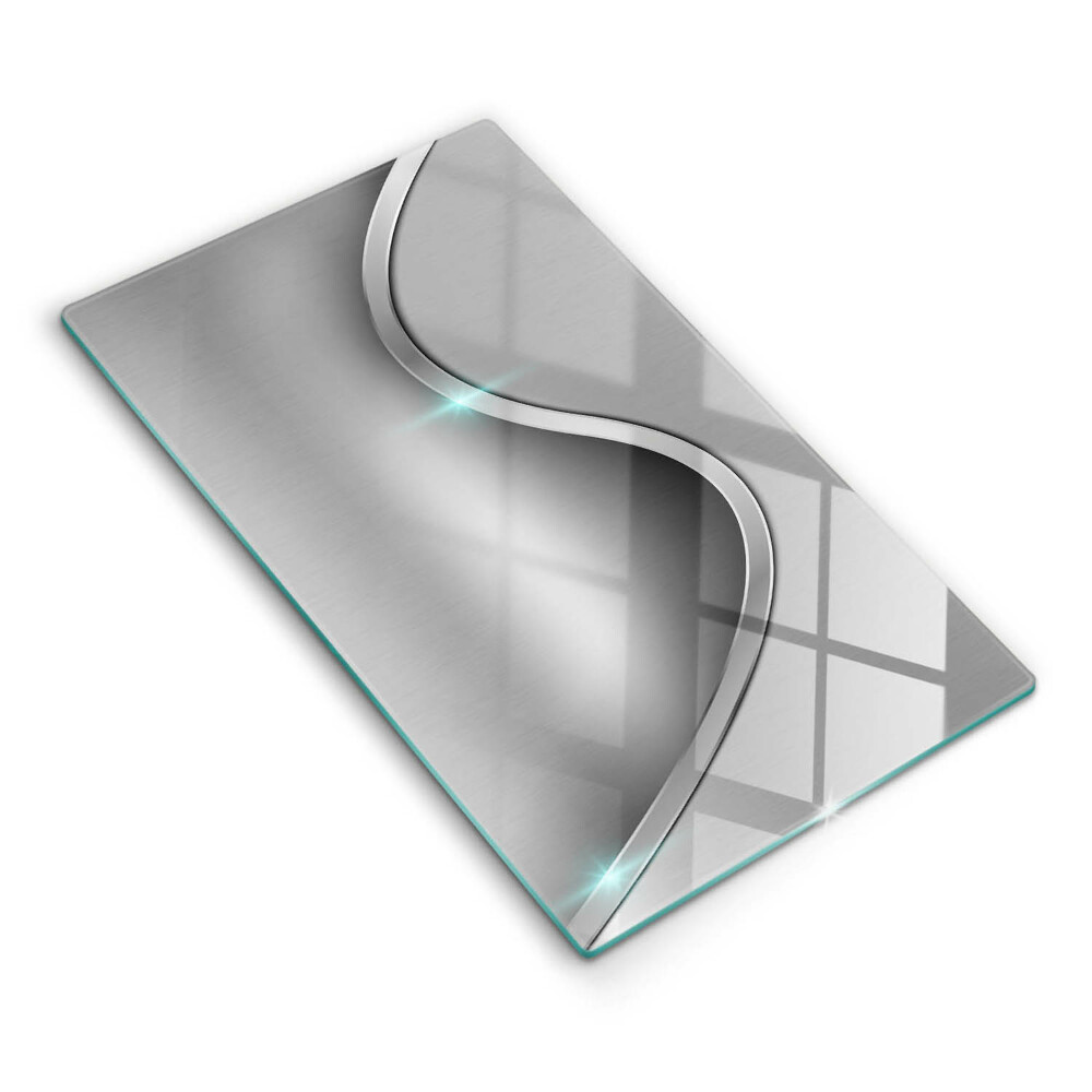 Worktop heat protector Silver metal abstraction