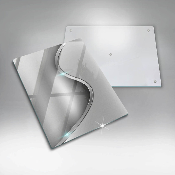 Worktop heat protector Silver metal abstraction