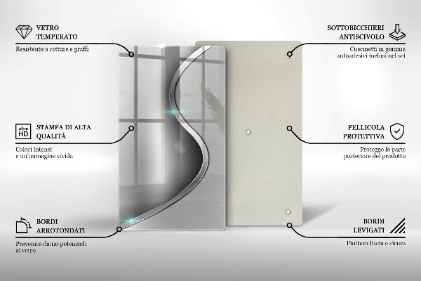 Worktop heat protector Silver metal abstraction