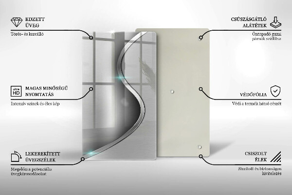 Worktop heat protector Silver metal abstraction