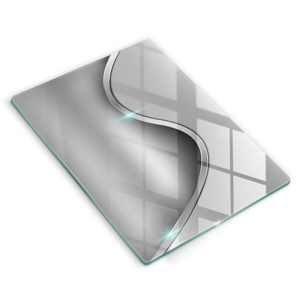 Worktop heat protector Silver metal abstraction