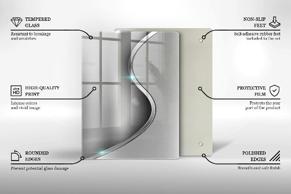 Worktop heat protector Silver metal abstraction