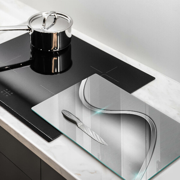 Worktop heat protector Silver metal abstraction