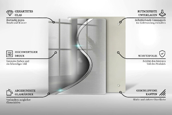 Worktop heat protector Silver metal abstraction