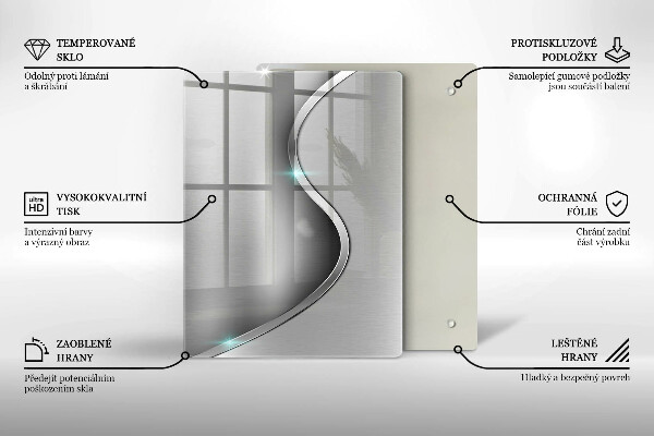 Worktop heat protector Silver metal abstraction