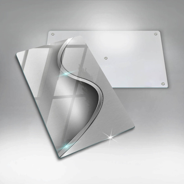 Worktop heat protector Silver metal abstraction