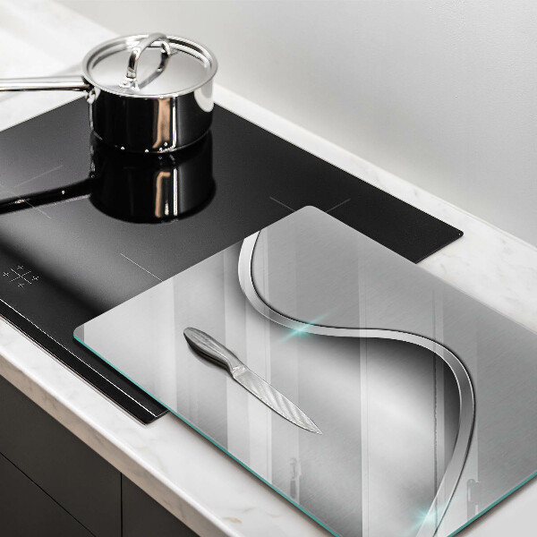 Worktop heat protector Silver metal abstraction