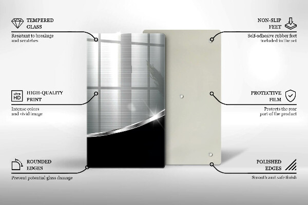 Glass worktop saver Abstraction with metal