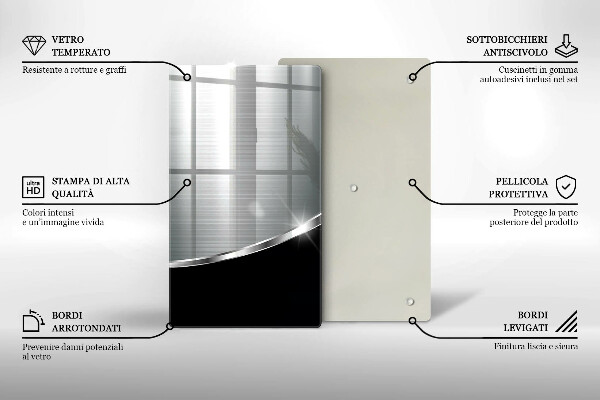 Glass worktop saver Abstraction with metal
