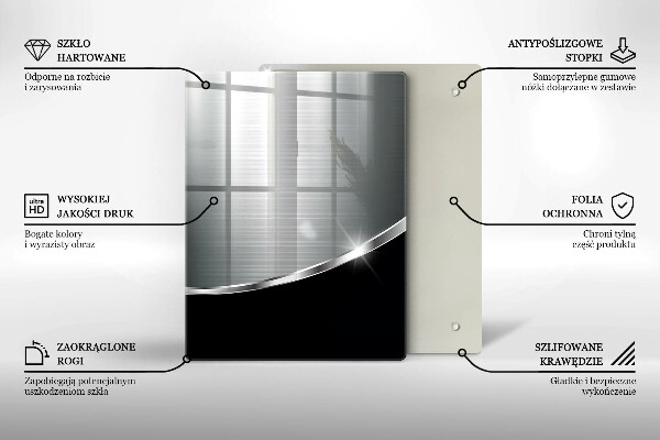 Glass worktop saver Abstraction with metal