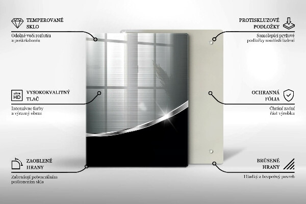 Glass worktop saver Abstraction with metal