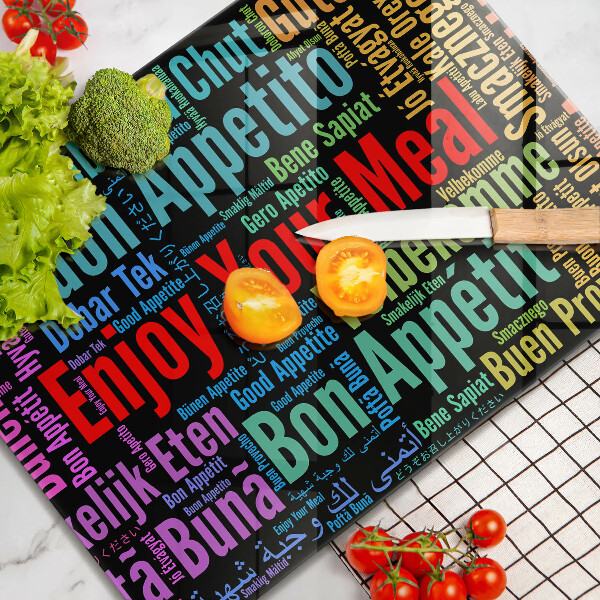 Kitchen worktop saver Enjoy your meal transcriptions