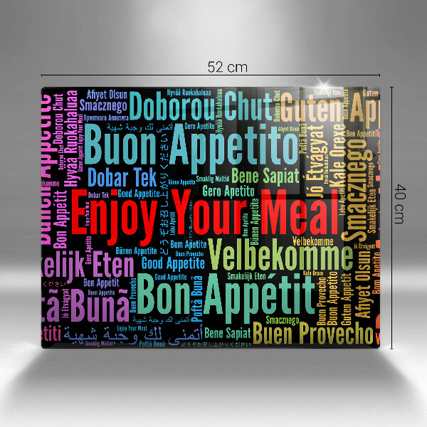 Kitchen worktop saver Enjoy your meal transcriptions