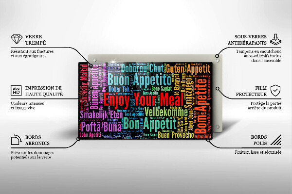 Kitchen worktop saver Enjoy your meal transcriptions