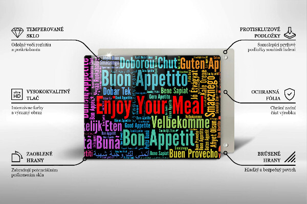 Kitchen worktop saver Enjoy your meal transcriptions