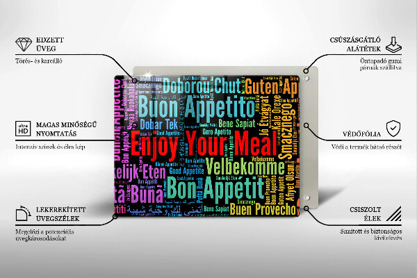 Kitchen worktop saver Enjoy your meal transcriptions