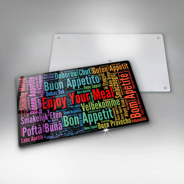 Kitchen worktop saver Enjoy your meal transcriptions