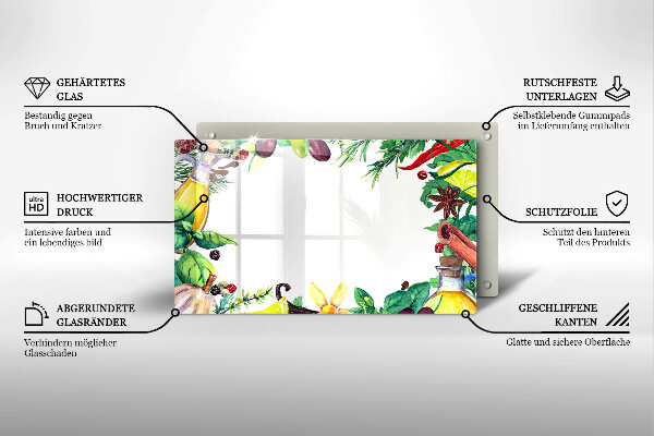 Kitchen worktop saver Painted food