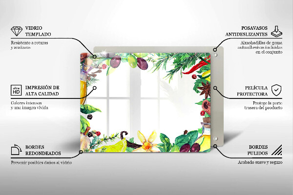 Kitchen worktop saver Painted food