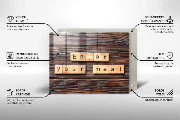 Kitchen worktop saver The inscription Enjoy Your Meal
