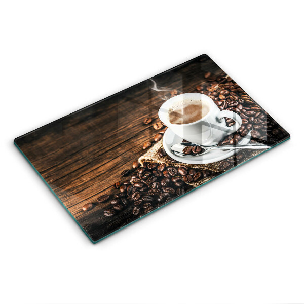 Glass worktop saver Cup and coffee beans