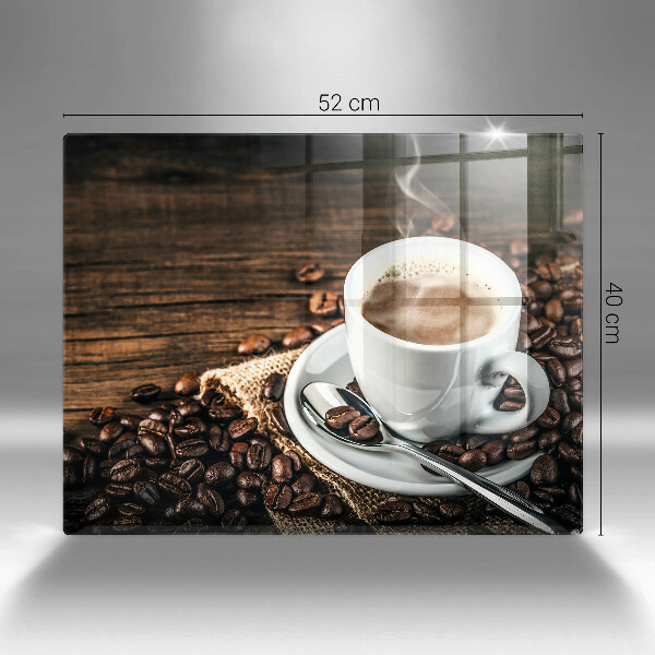 Glass worktop saver Cup and coffee beans