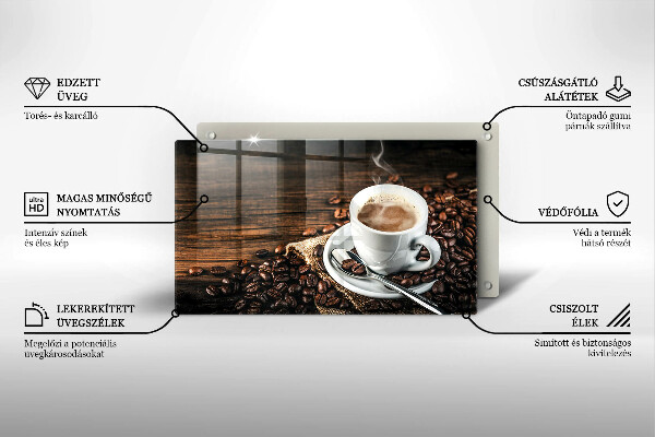 Glass worktop saver Cup and coffee beans