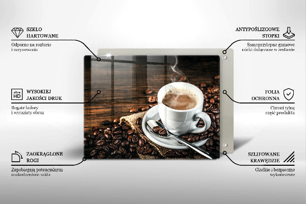 Glass worktop saver Cup and coffee beans