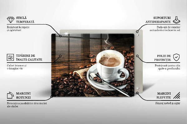 Glass worktop saver Cup and coffee beans