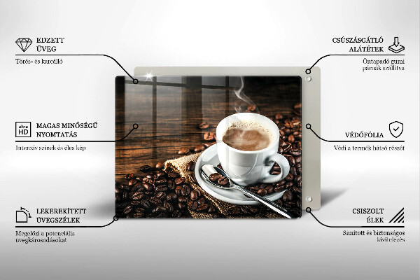 Glass worktop saver Cup and coffee beans