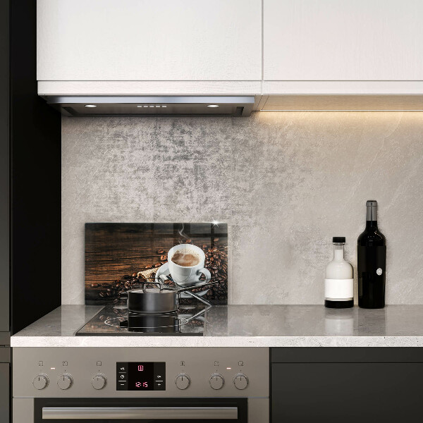 Glass worktop saver Cup and coffee beans