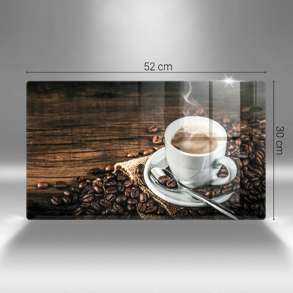 Glass worktop saver Cup and coffee beans