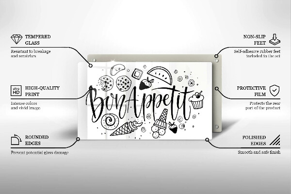 Glass worktop saver The inscription Bon Appetit