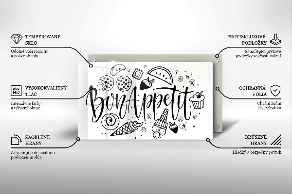 Glass worktop saver The inscription Bon Appetit