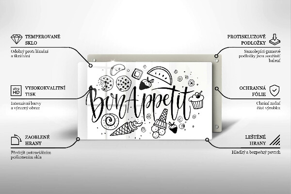 Glass worktop saver The inscription Bon Appetit