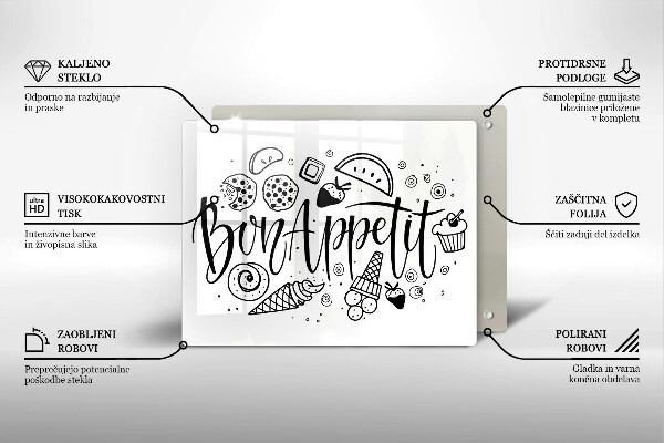 Glass worktop saver The inscription Bon Appetit