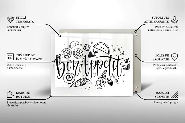 Glass worktop saver The inscription Bon Appetit