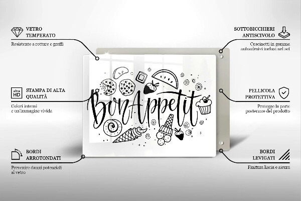 Glass worktop saver The inscription Bon Appetit