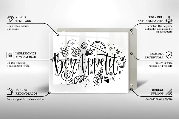 Glass worktop saver The inscription Bon Appetit