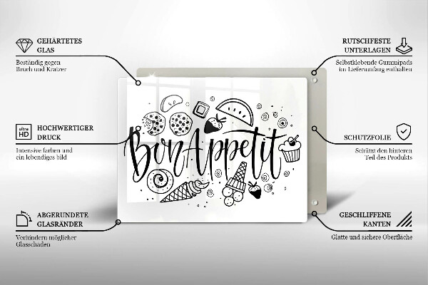 Glass worktop saver The inscription Bon Appetit