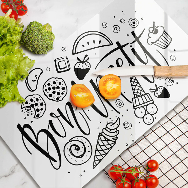 Glass worktop saver The inscription Bon Appetit
