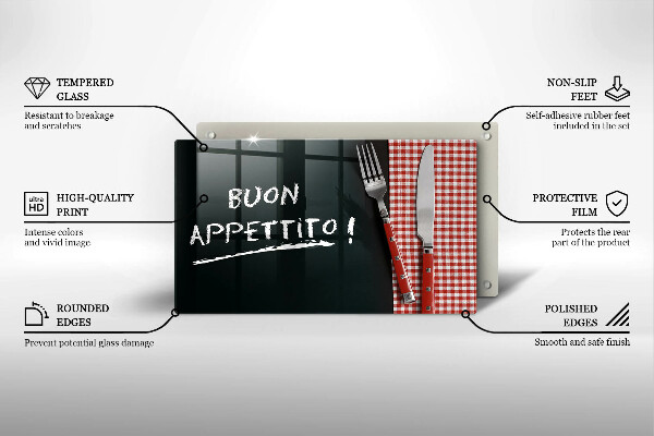 Induction hob protector The inscription Buon Appetito!